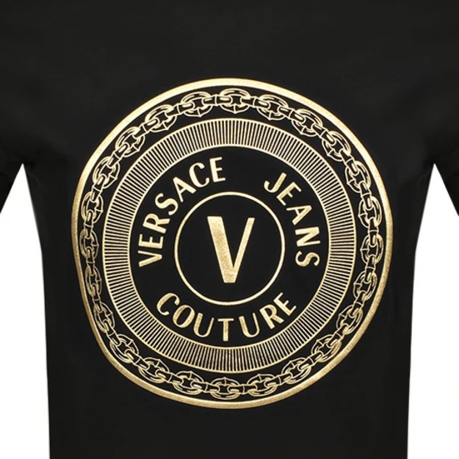 Alternative Image for ProductVersace Jeans Couture Foil Logo T Shirt Black3